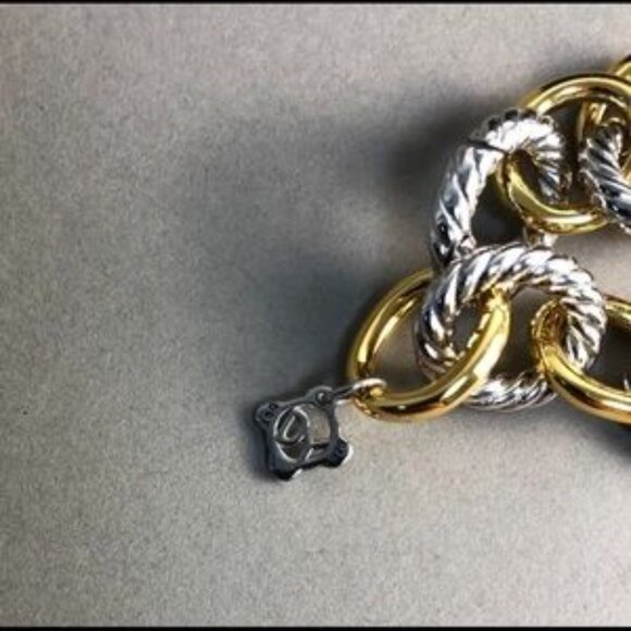 David Yurman Oval Link Chain Bracelet in Sterling Silver with 18K Gold 19 cm - Picture 6 of 6